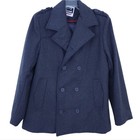 Alpine Swiss Pea Coat Small Men Gray Wool Blend Double Button Winter Jacket