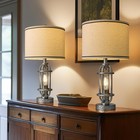 G-safava Antique Silver Table Lamps 23 75  Set Of 2