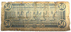1863  50 Csa Confederate States Of America Currency Note Well Circulated  
