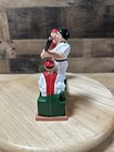 Vintage Cast Iron Multicolor Baseball Mechanical Bank