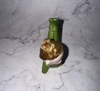 Vintage Green Ceramic Girl Pixie Elf Figurine With Blonde Hair