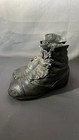Antique Baby Shoes Button Boots Figurine Hand-crafted Black Leather Display