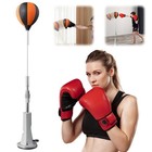 Punching Speed Bag W stand Boxing Reflex Ball Adjustable Height Fitness Training