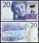 Sweden Suede 20 Kronor 2015  Unc  2 Pcs Pair  Consecutive  P-69