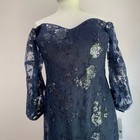 Teri Jon Mother Of The Bride Navy Off The Shoulder Sequin Evening Gown Size 10