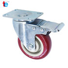 4 Pack 4 Inches Caster Wheels Locking Casters With Brake Swivel Plate Castors