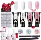 Luckyfine 4 Pcs Poly Nail Gel Extension Kits For Starter Nail Extension