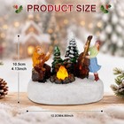 Lighted Christmas Village Campfire Scene Musical Hand Painted Winter Table Decor