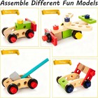 Kids Wooden Tool Set 36-piece Toddler Kit W Toolbox Montessori Building