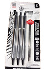 3-pack Zebra F-701 Ballpoint Pens   2 Bonus Refills - stainless Steel -black Ink