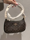 Coach-teri Shoulder Bag In Signature Canvas Authentic Nwt Brown