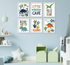 Framed Dinosaur Nursery Wall Art  6 Pack Cute Baby Room Decor