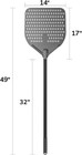 14  X 17  Perforated Pizza Peel 49 Inch Overall  Rectangular Aluminum Pizza Turn