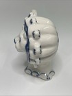 Vtg Gzhel Hand Painted Blue   White Porcelain Lion Figurine Ussr 4 75  Folk Art