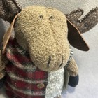 Vintage Woof And Poof Musical Christmas Moose 22    Plush Plaid Flannel Vest Usa