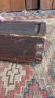 Antique Early Primitive Country Wood Slide Candlebox Old Red Paint 13  Dovetail
