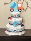 3 Tier Construction Truck Diaper Cake Baby Shower Boy