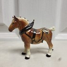Vintage Hagen Renaker Chestnut Draft Horse In Harness Gold Bobs Original Sticker