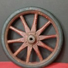 Antique 10  Wood Spoke  Metal   Hard Rubber Wheel - Wagon Carriage Stroller Cart