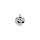 Reflection Beads Sterling Silver Antique Finish 2-sided Nana In Heart Bead