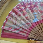 Vintage Floral Hand Painted Paper Folding Women s Hand Fan Framed Gold Shadowbox