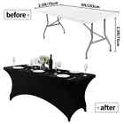 2pack  6ft Spandex Table Cover Fitted Rectangular Tablecloth 2pc 6ft Black