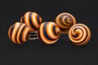 Collectable Glass Art Marbles Swirl With Orange Crush  Navy Blue   White