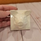 Vintage White Ceramic Pig Head Wall Mount Towel Apron Hanger Holder Farmhouse 4 