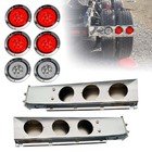 30  Stainless Steel Mudflap Hanger 30 Led Light Bar 4 Red 2 White For Semi Truck