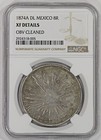 1874 A Dl Mexico Silver 8 Reales Ngc Xf Alamos Mint