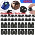 40x Spring Loaded Toggle Stop Cord Locks End Plastic Single Double Hole Stoppers