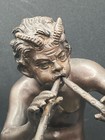 10  Bronze Greek God Pan Statue On Marble Base
