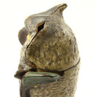 Antique Pat d 1880 Cast Iron Mechanical Owl On Stump Bank Works Orig  Paint 7 5 
