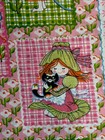 Vintage 70s Sears Katie   s Patchwork Holly Hobbie Sheet Full Flat Size Excellent