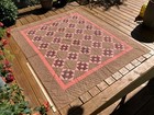 Antique Brown And Red Churn Dash Quilt Early 1900 s As Is