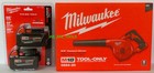 New N Box Milwaukee 0884-20 M18 Compact Blower  2  5 0 Ah Batteries 48-11-1852