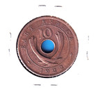 1922 East Africa Protectorate 10 Cents  km-19  Bronze  george V  Lion