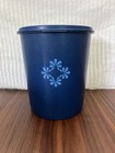 Vintage Tupperware Nesting Containers Set Of 2  Navy Blue Floral