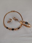 Vintage Swarovski Parure  Necklace Bracelet Earrings Set Swan Savvy Montana Blue