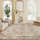 Machine Washable Area Rug 4x6  Non-slip Floor Carpet  Mixed-brown