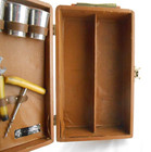 Vintage Ever Wear Trav L Bar Portable Brown Travel Bar Set In Case Bottles Tools