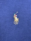Polo Ralph Lauren Sweater Men Xl Blue Half Zip Cttn  Flesh Colored Pony Pullover