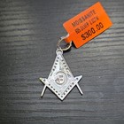 Moissanite Masonic Square   Compass Pendant 925 Silver 2 0ctw
