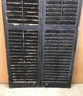 Antique Pair 18x64 House Window Wood Louvered Shutters Shabby Vtg Chic 584-26b