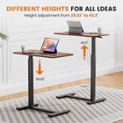 Adjustable Overbed Bedside Table With Wheels Mobile Standing Desk Brown