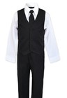 Formal Boy Kids Dress Suit Set Tuxedo Black All Sizes
