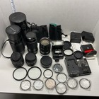 Lot Of Used Camera Lenses And Camera Accessories   See Description 