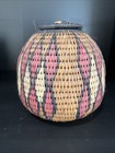Handmade Woven African Zulu Basket   Lid Tribal South Africa 6 X 5  With Tag