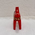 Vintage Nils Olsson Dala Horse Sweden Red Hand Painted Wood Folk Art 4 