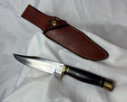 1964-70 Ralph Bone Custom Handmade Fixed Blade Knife W  Johnsons Leather Sheath